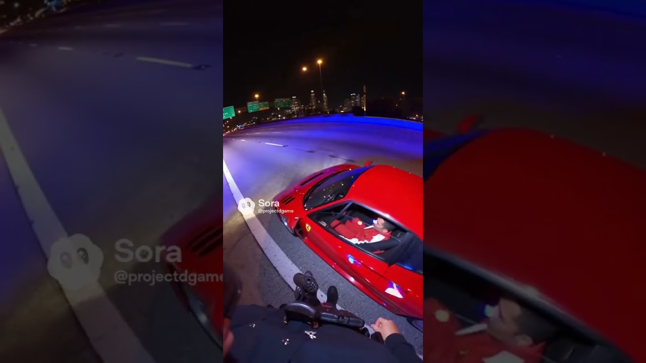 Police just pulled by the Ferrari F40 and tookoff in Orlando Highway