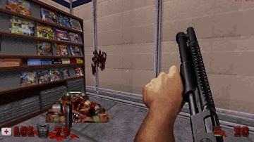 Playing some Duke Nukem 3D (in EDuke32 on Linux)