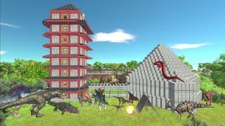 Dinosaur Camping Part 10. Lets Build A Tall Tower Part 2 Animal Revolt Battle Simulator