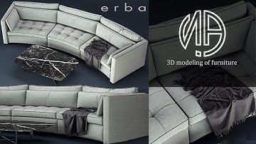 Modeling "Erba Sofa Mattresses" Autodesk 3ds Max & marvelous designer