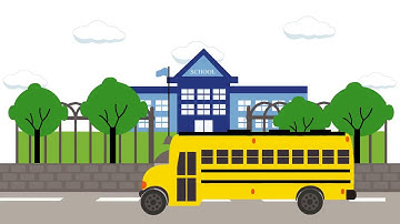 My School and Bus Moving Animation