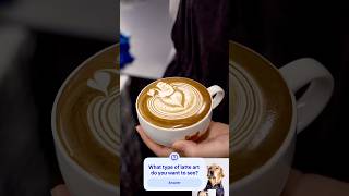 A Swan 🦢 & Double Tulips 🌷 ☕️ Coffee Art “Latte Art” #coffee #barista #latteart #shorts
