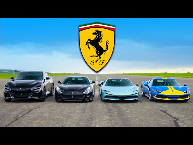 Ferrari Purosangue v 812 v SF90 v 296 GTB: DRAG RACE class=