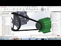 Power Transfer From Motor By Pulleys And Gear Box كيفيه نقل الحركه ب واسطه صندوق التروس Solid Works 