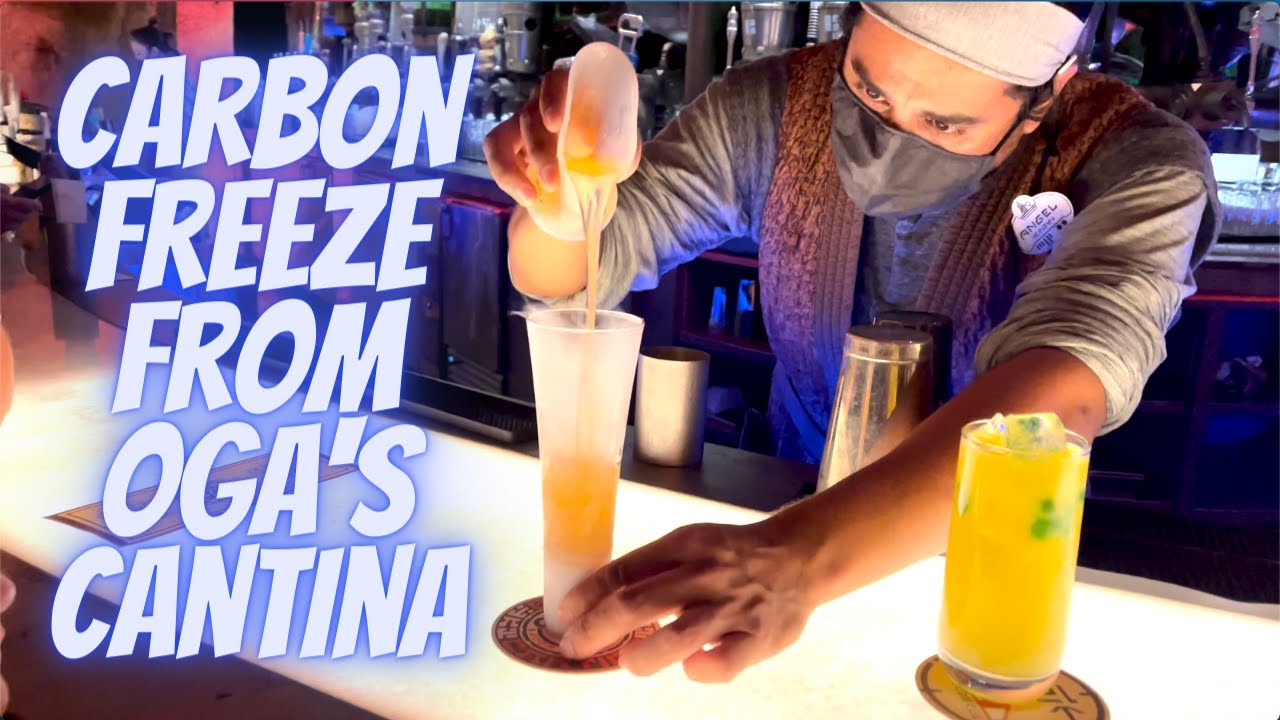 Bartender Making Carbon Freeze Drink from Oga's Cantina Star Wars