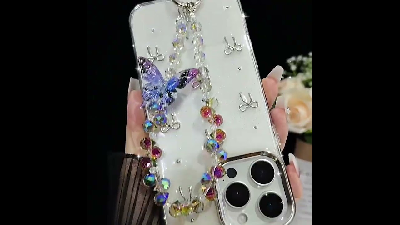 Three-Dimensional Butterfly Crystal Necklace