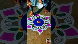 White Lines ❌ | Colourful Rangoli Reveal ✅| kolam / Rangoli Part - 607 #funwithmsk