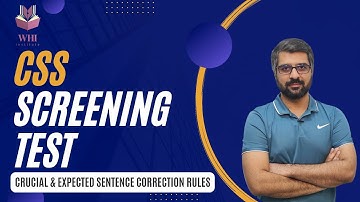 CSS SCREENING TEST | Most Important & Expected Sentence Correction Rules | WHI Institute