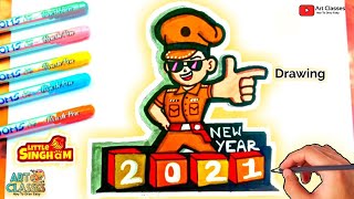 How To Draw #Little #Singham #LittleSingham #NewYear2021 #Drawing  #Vootkids #NewYear #Toon screenshot 4