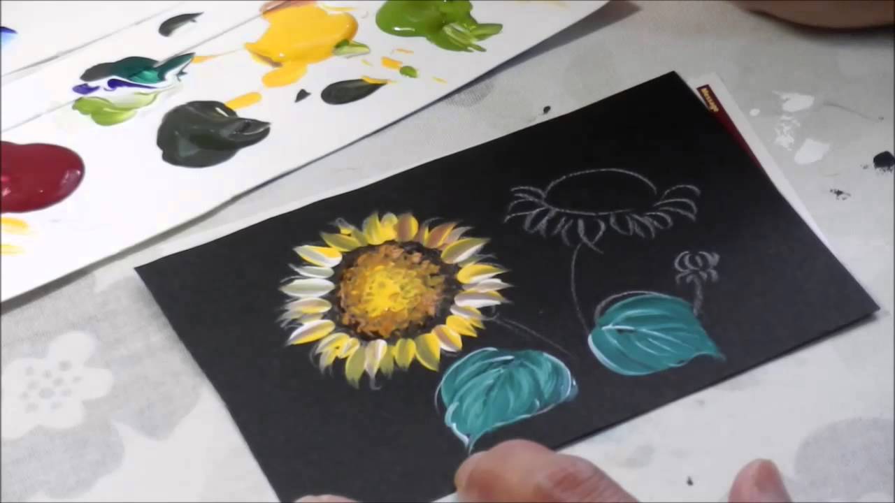 トールペイント 描き方 ひまわり How To Draw Sunflower Youtube