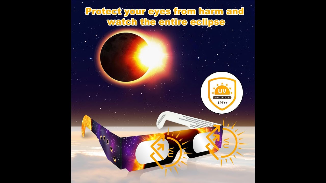 Solar Eclipse Glasses - CE & ISO Certified Safe Shades for Solar Eclipse