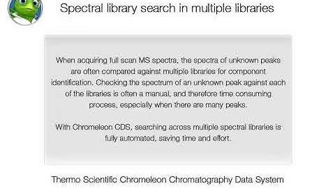 Chromeleon CDS: Spectral library search in multiple libraries