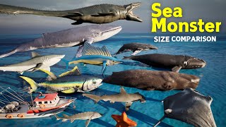 "Biggest Sea Monsters Ever: Ultimate SIZE Comparison of Sea Monsters 3D Animation (2024)" (60 fps)