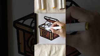 Spooky Halloween Coloring Easy Skull Haunted Chest Drawing for Relaxation