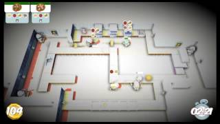 Overcooked, level 4-1, 4 players, 3 stars