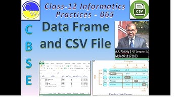 PYTHON PANDAS | DATA FRAMES part 10 | INFORMATICS PRACTICES | CLASS 12| CSV FILE & PANDAS DATAFRAME