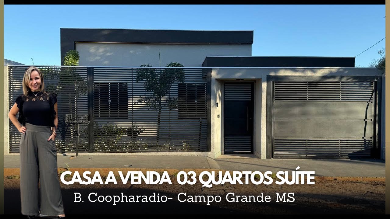 CASA À VENDA 03 QUARTOS SUÍTE MUITO ESPAÇO BAIRRO COOPHARADIO CAMPO GRANDE MS