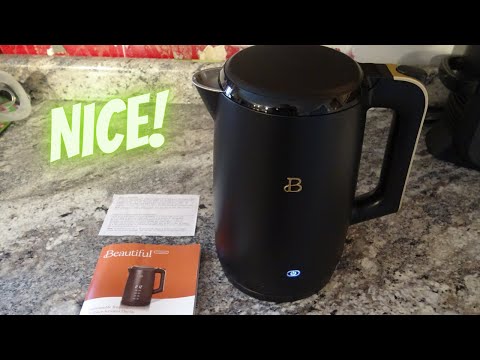 Beautiful 1.7 Liter One Touch Electric Kettle Black Sesame by Drew Barrymore