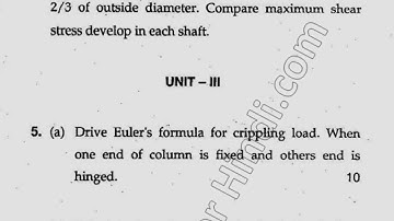 BTech Civil 3rd Sem Structural Analysis Question Paper