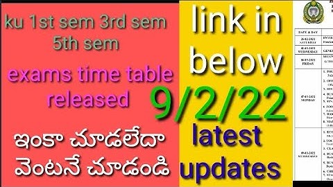KAKATIYA UNIVERSITY DEGREE 1st sem 3rd sem 5th sem time table released 2022/#trendingvideo2022/