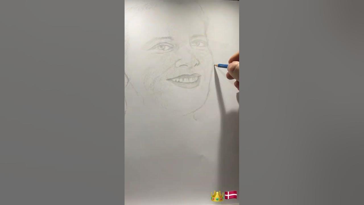 👑🇩🇰👑ART⭐️EVANGELOS Pencil sketch portrait of HM the queen of Danmark ...