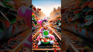 ❤️ Evolution of Baby: Train Attack on Baby for Food Eating #cat #cute #love #shorts