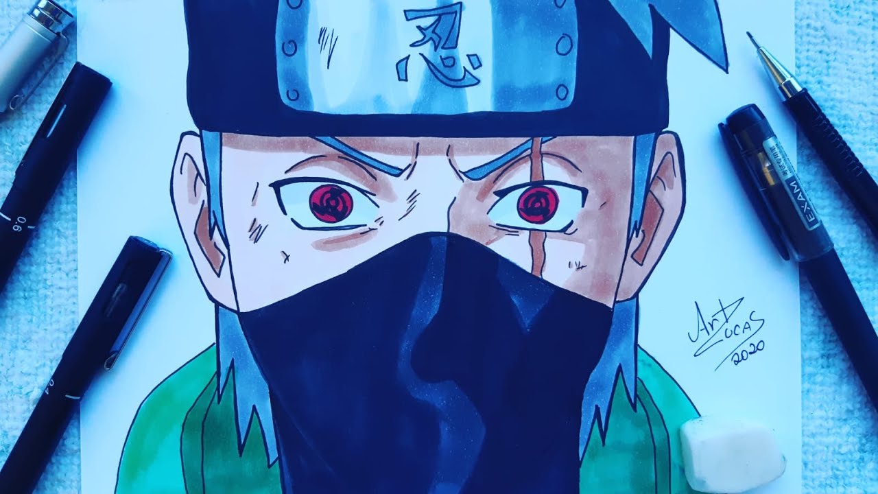 Como desenhar Kakashi e o obito uchiha (Naruto) passo a passo