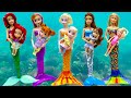 アナと雪の女王とプリンセスが人魚に変身 ねんどの手作りサプライズ バービー エルサ アリエル ベル✨ マーメイド 人形 アニメ