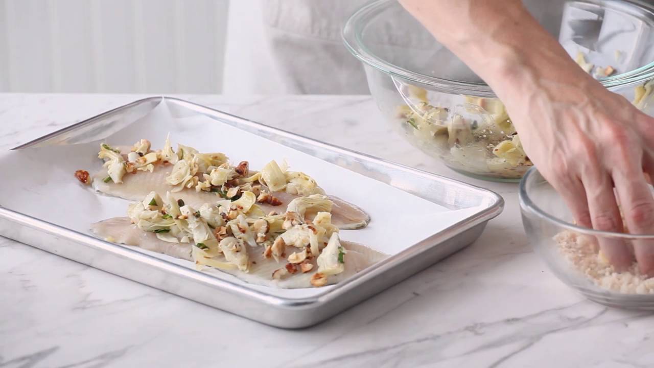 Bacon Artichoke Rainbow Trout with Toasted Hazelnuts and Mint YouTube