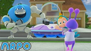 arpo friendly alien fun space adventure kids baby robot