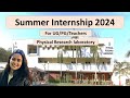 Physical research laboratory summer internship 2024 ii research internship 2024
