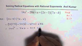 Trinomial Factoring Find Missing Coefficents Alternate Method