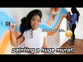 VLOG | I PAINTED A HUGE WALL MURAL IN MY CLOSET/GLAM ROOM!! *lowkey crazy af for this*