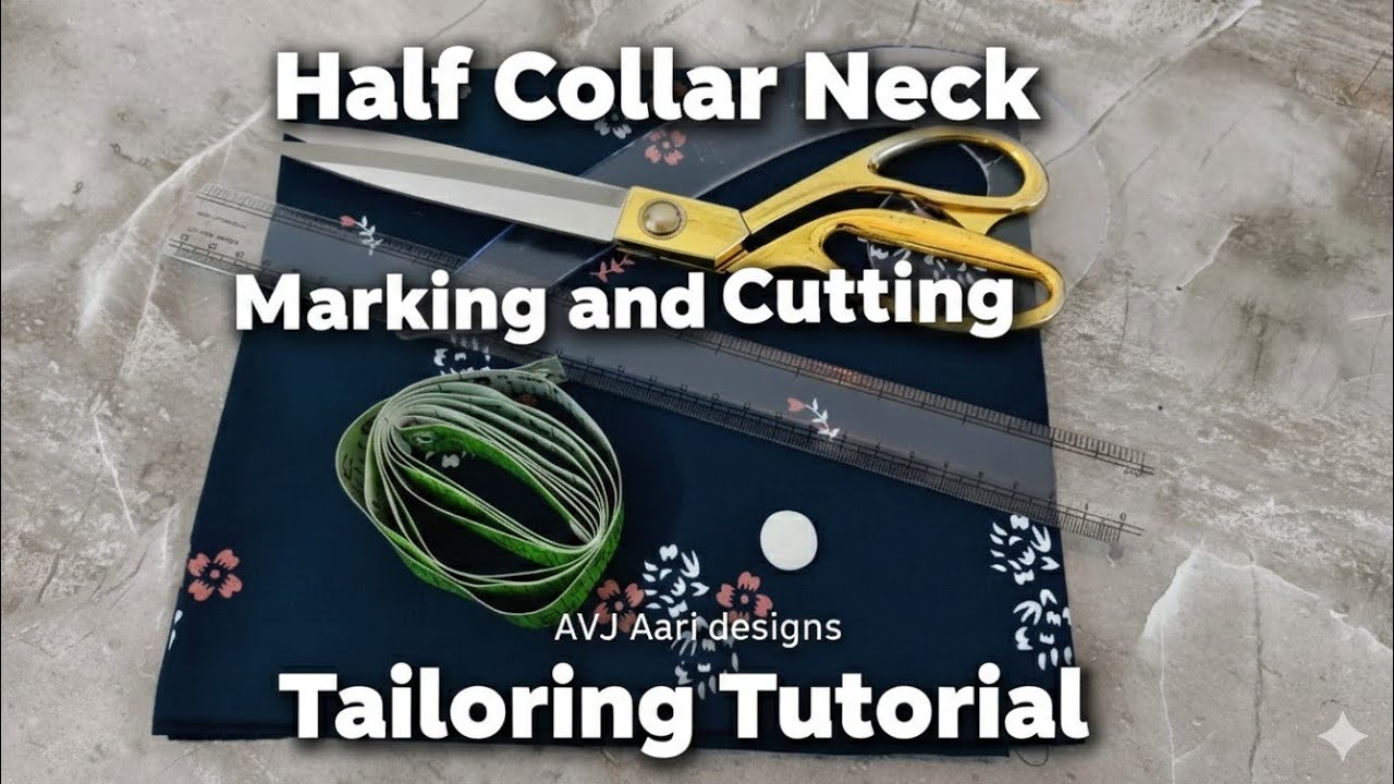 Half Collar Neck Marking And Cutting' எப்படி பண்ணுவது #tailoring #tailoringtamil #tailoringtutorials