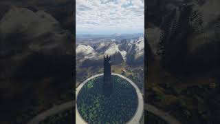 Epic fall through Middle Earth! - Minecraft Middle Earth -  #shorts #minecraft #lordoftherings