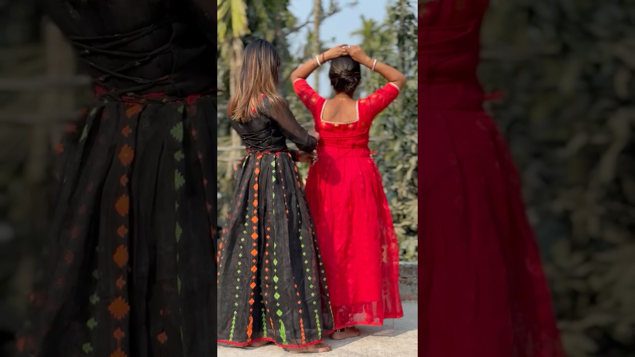 Jamdani saree diye dress banalam