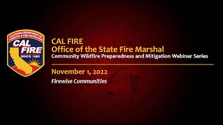 CWPM Webinar Series - November 1, 2022 Firewise Communities