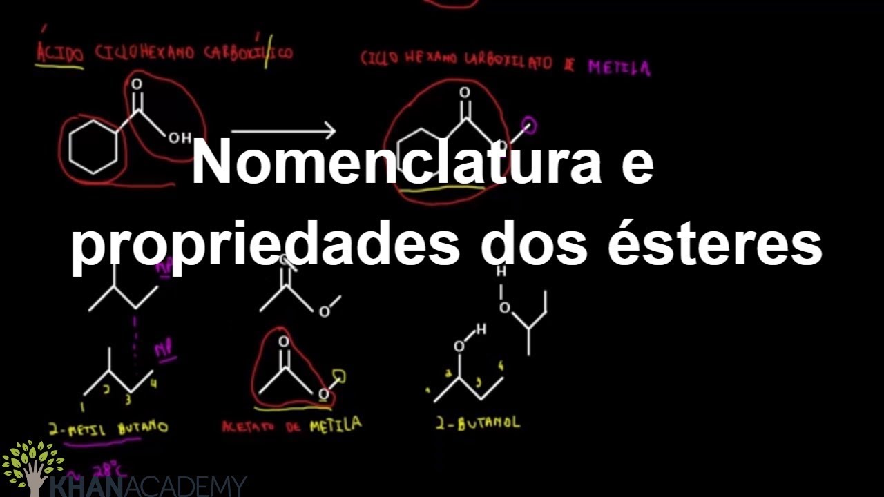 Nomenclatura e propriedades dos ésteres Química orgânica Khan Academy YouTube Nomenclatura e propriedades dos ésteres Química orgânica Khan Academy YouTube
