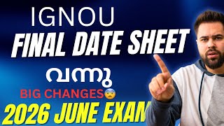 (Breaking News) IGNOU Released Final Date Sheet for the June 2026 Examination with 2 Big Changes