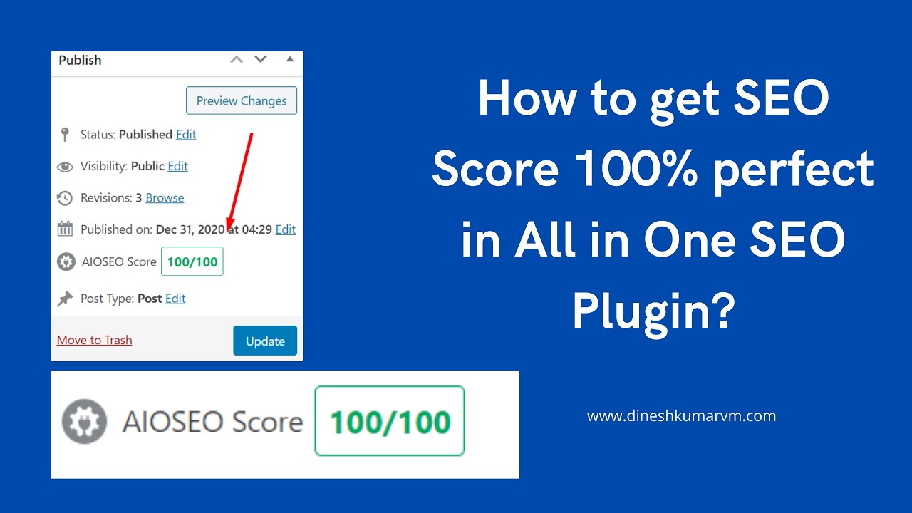 Perfect Seo Score How to get On Page SEO Score 100% perfect in All in One SEO Plugin ...
