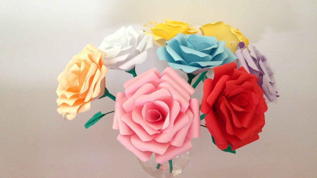 折り紙 コピー用紙 バラの花 切り紙 簡単な作り方 Youtube