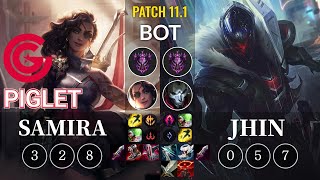 CG Piglet Samira vs Jhin Bot - KR Patch 11.1