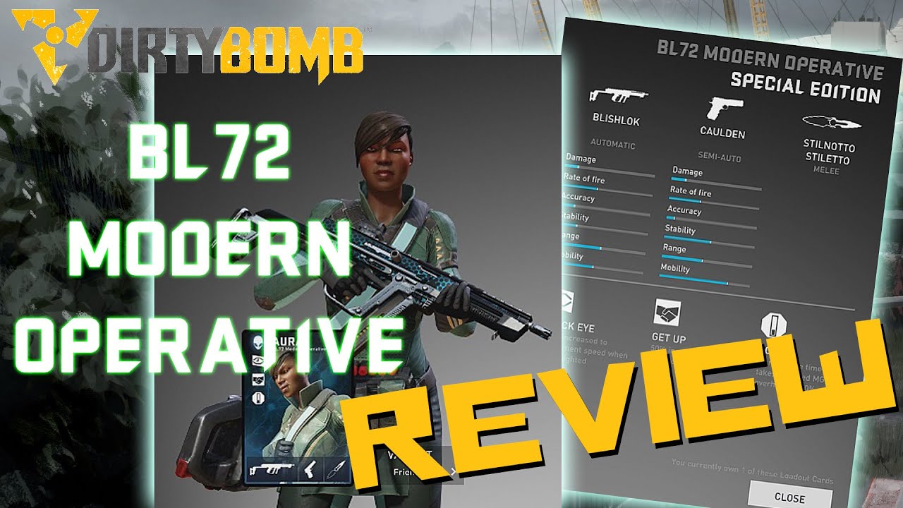 Dirty Bomb Load Out Review | ALIENWARE AURA!! BL72 Modern Operative Review
