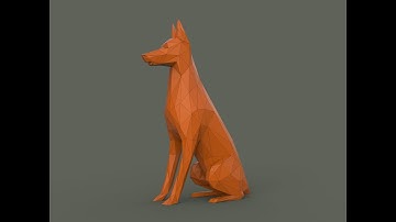 Doberman Pinscher Low Poly 3D print model