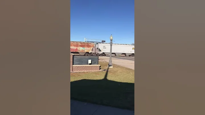 A train going by the Colfax Mineral Springs Park
