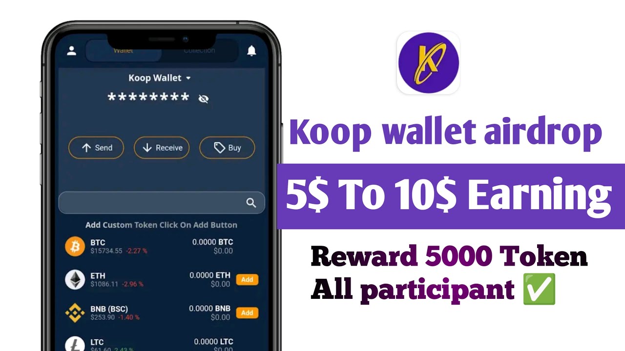 5$ To 10$ Earning || Koop wallet airdrop || Reward 5000 Token || All ...