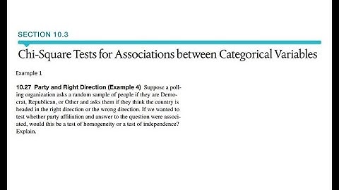 10.3 Chi Square Test for Associations between Categorical Variables - Example 1