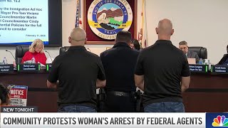 Protest erupts in El Monte over arrest of woman by federal agents
