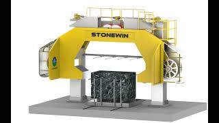 Let cutting the stone block into slabs become simpler#diamondwiresaw #quarrymachine #stonewin