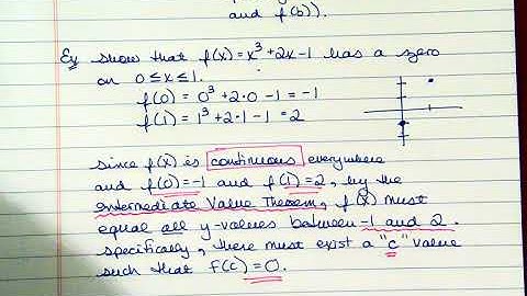 AP Calculus - Section 1.4, Part 6 - Intermediate Value Theorem